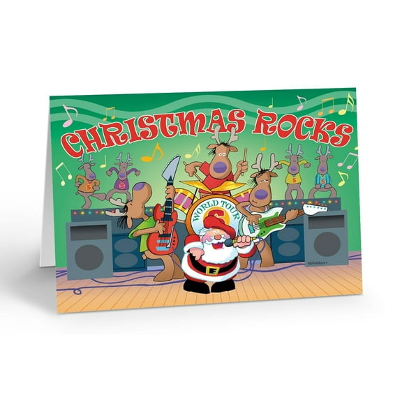 Stonehouse Collection Rock Band Christmas Greeting Cards, Rock'n Holiday Cards,