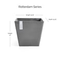 thumbnail image 2 of Ecopots Rotterdam Durable Modern Square Indoor/Outdoor Recycled Based Composite Flower Planter, Grey, 15.75", 2 of 4