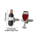 thumbnail image 2 of Botella y copa de vino Cuff Links Creative para hombre, 2 of 2