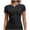 *Black, variant on ClodeEU Women's V Neck Short Sleeve Yoga Top with Pleated ,Stretchy Slim Fit Athletic Tee Black,Women's Plus L