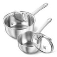 thumbnail image 1 of Koch Systeme CS Ensemble de Casseroles en Acier Inoxydable 1&2 Qt avec Couvercle, Ensembles de Casseroles en Acier Inoxydable de Qualité Supérieure, Casseroles pour Induction, Acier Inoxydable, 1 of 6