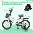 thumbnail image 5 of Costway 16'' Kid's Bike with Removable Training Wheels & Basket for 4-7 Years Old White, 5 of 10
