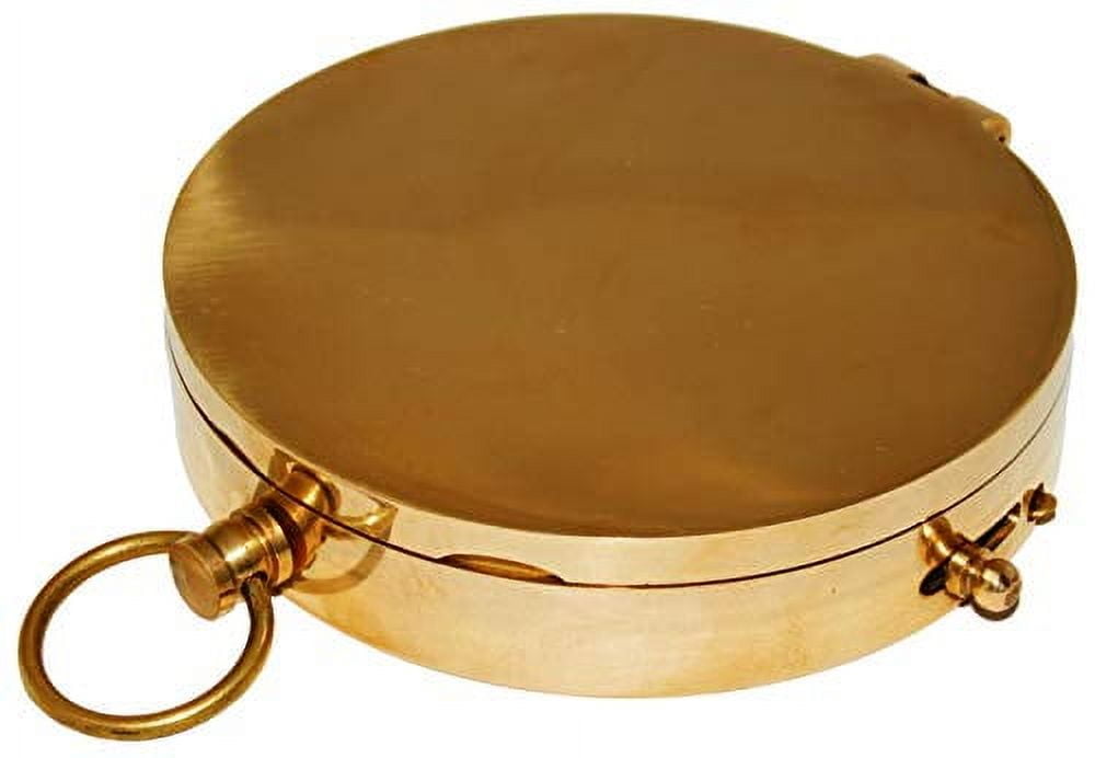 Large 4" Brass Compass with Rosewood Storage Box, Fully Functional Nautical Pirate Cosplay Costume Decoration