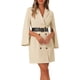 thumbnail image 1 of INSPIRE CHIC Vestidos de Trabajo para Mujeres con Mangas Cortadas, Vestido Blazer Doble Abotonado con Cinturón en Color Beige, 1 of 6