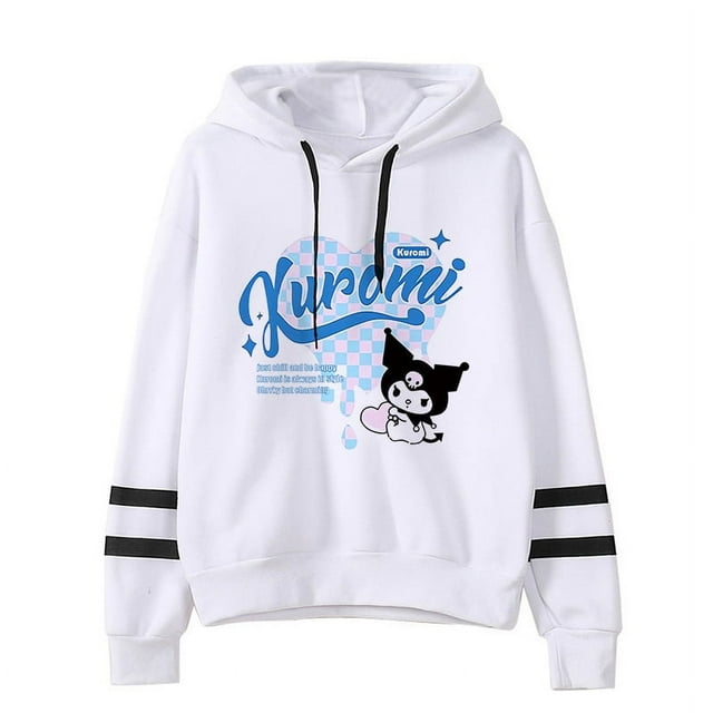 Ropa divertida de moda Kuromi Sudadera con capucha Sanrio Kuromi Mujer Manga Sudadera Harajuku Mujer Sudaderas con capucha Sudaderas con capucha