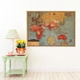 thumbnail image 5 of Miangastore World Map Wall Sticker Multi Color Decorative 1Set 27.6x19.7in, 5 of 5