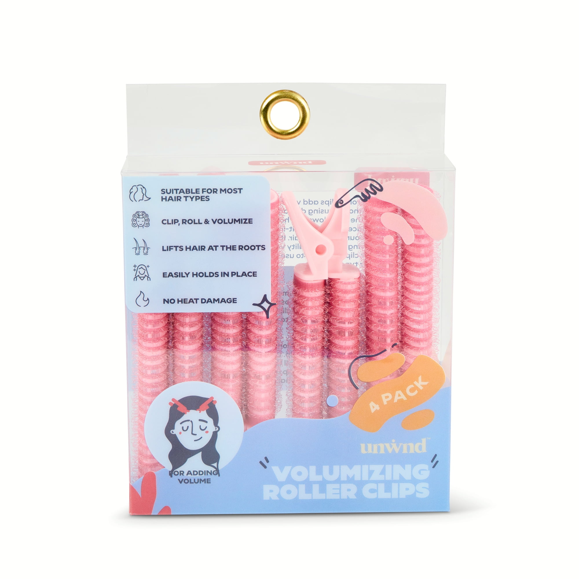 Volumizing Hair Roller Clip - 4 Pack