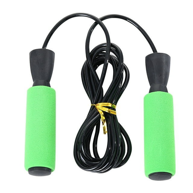 Corde de Saut pour Adultes Endurance Enfant Entraînement Entraînement Physique Saut Exercice Corde de Saut Poignée Antidérapante Roulement à Billes, Vert