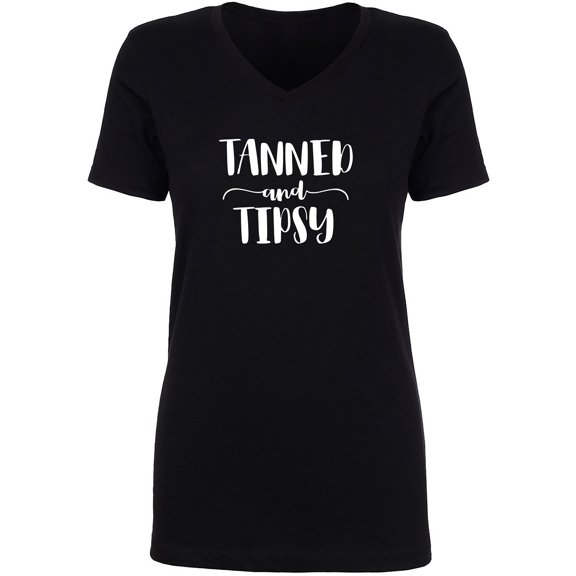 Tanned and Tipsy Womens V-Neck T-Shirt
