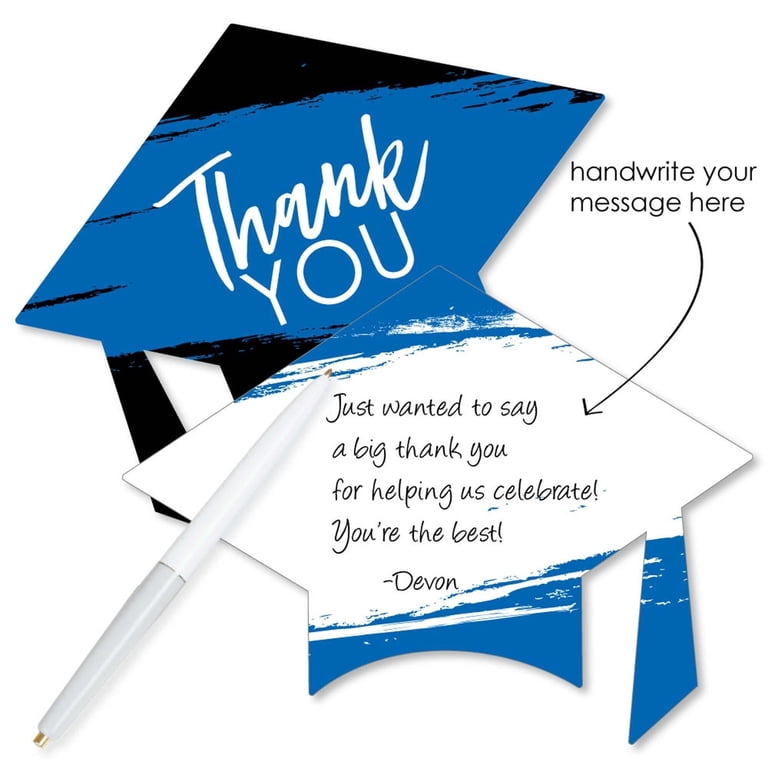 what to say in a grad party thank you card Amazon.com: Big Dot of Happiness Orange Grad - Best is Yet to Come - Shaped  Cards - Graduation Party Thank You Note with Envelopes
