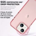 thumbnail image 3 of for iPhone 15 Case, 6.6ft Drop Protection, Full Body Screen Camera Protective Phone Case,Pink, 3 of 11
