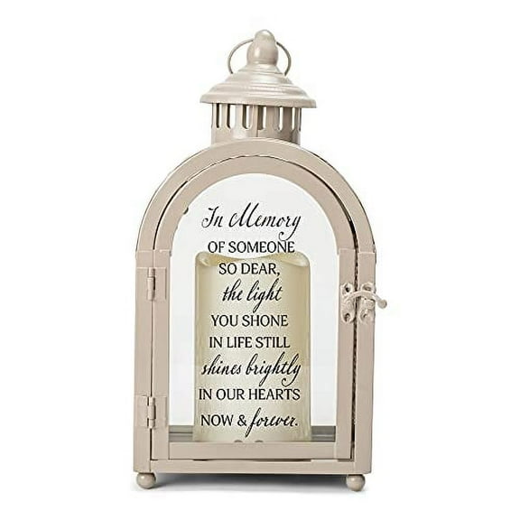 Elanze Designs In Memory Someone Dear 11 x 5.5 Metal and Glass Candle Lantern
