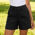 thumbnail image 6 of Aimik Women's High Waisted with Pockets Casual Twill Workwear Stretchy Waisted Solid Straight Leg Shorts for Summer, 6 of 6