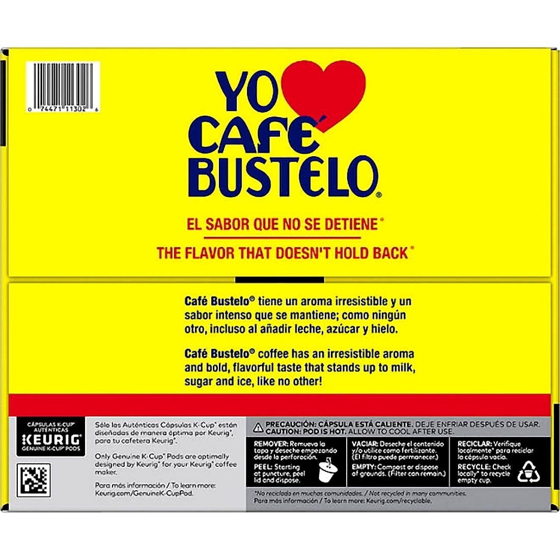 Café Bustelo, Espresso Style Dark Roast Coffee, Keurig K-Cup Pods, 100% Dark Roast Coffee - 80 Count