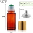 thumbnail image 2 of 1.7oz Large  Glass Roll  Bottles for Essential Oils Perfume Refillable Roller Ball Applicator Empty Deodorant Containers with Green  Rollerball, 2 of 6