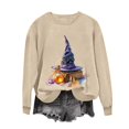 thumbnail image 3 of Women's Magic Potion Witch Hat Sweatshirts Halloween Graphic Pullover Tops Casual Crewneck Long Sleeve Shirts Comfy Fall Clothes Novelty Holiday Apparel, 3 of 6