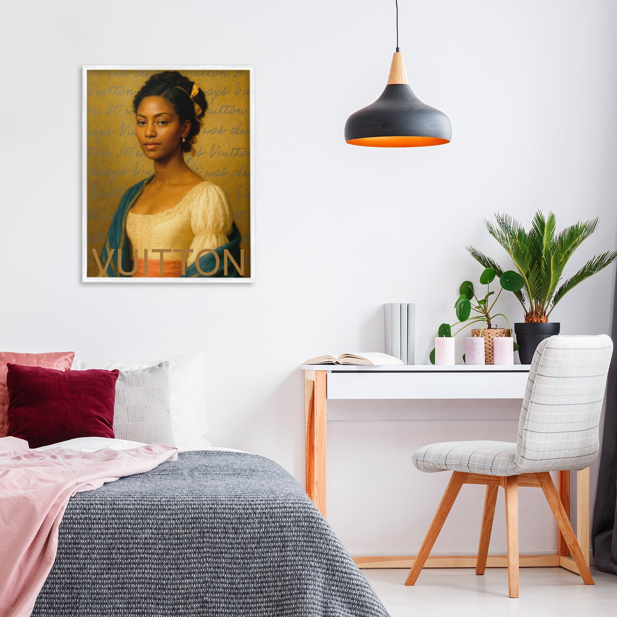 Stupell Industries Vintage Fashion Lady White Framed Giclee Art, design by Grotto Studios