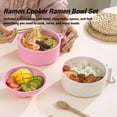 thumbnail image 2 of 2026 New Microwave Safe Ramen Bowl, Ramen Cooker Ramen Bowl Set with Chopsticks with Chopsticks, Lids and Handles, Instant Noodle Cooker Bowl, College Dorm Room Office Apartment Essentials (Pink), 2 of 9