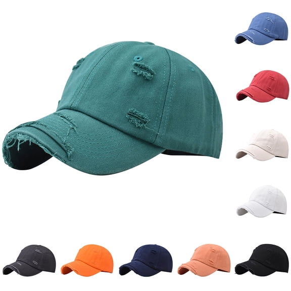 MKKAS Unisex Adult Dad Hat Vintage Distressed Washed Holes Blank Soft Top Baseball Cap Hat for Retro Look Breathable Wear, Navy, Dad Hat, Adult, Vintage Distressed