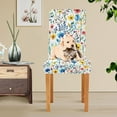 thumbnail image 4 of Yayeee 4 Pack Dining Chair Covers Stretch Parson Chairs Slipcovers Seat Protector, Blue Wildflower Pattern, 4 of 6