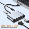 thumbnail image 3 of Hub USB C, adaptador USB C multipuerto para Macbook Pro y Air, excelente accesorio para expandir su dispositivo, concentrador de dongle 4 en 1 con HDMI 4k, VGA, USB 3.0 HKI, 3 of 5