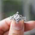 thumbnail image 3 of Gems Jewels 1 Ct Princess Cut White Diamond Wedding Engagement 14K White Gold Plated 925 Sterling Silver For Women's -10, 3 of 4