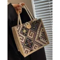 thumbnail image 2 of Bolsa de lona de estilo étnico para mujer, nueva moda de verano, bolsa de almuerzo portátil de lino para salir, bolsa bento, bolsa para llevar a mano para mamá, 2 of 5