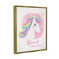 thumbnail image 5 of Stupell Industries Spread Your Magic Fantasy Rainbow Unicorn Mane Graphic Art Metallic Gold Floating Framed Canvas Print Wall Art, Design by Diane Neukirch, 5 of 5