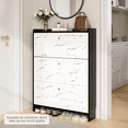 thumbnail image 3 of JOINICE Marble Textured 3-Tier Shoe Cabinet, Modern Wooden Shoe Organizer for Entryway,Hallway, Living Room, Apartment, 3 of 9