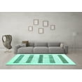 thumbnail image 3 of Ahgly Company Indoor Round Solid Turquoise Blue Modern Area Rugs, 4' Round, 3 of 4