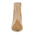 thumbnail image 2 of XYD Women Classic Crystal Block Low Heel Short Booties Pointy Closed Toe Side Zip Ankle Boots Fashion Dress Shoes Size 15 Tan Camel, 2 of 5