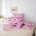 thumbnail image 6 of jejeloiu Black Heart Print 7-Piece Twin Bedding Sets,Cartoon Love Romantic Theme Bedding Comforter Set For Girls Kids Reversible, 6 of 8
