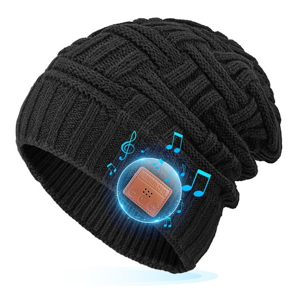 Bluetooth Beanie Hat with LED Light, Built-in Microphone and Stereo Speakers Upgrade Music Knitted Hat USB Rechargeable Music Hat
