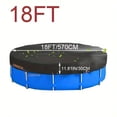 thumbnail image 3 of 18Ft Round Pool Cover, Solar Pool Covers for Above Ground Pools, 420D Inflatable Pool Cover Protector with Steel Rope, Increase Stability Ground Swimming Pools, UV Resistant, Waterproof Dustproof, 3 of 14