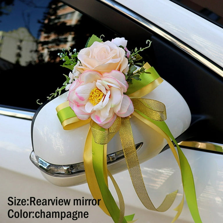 Wedding Car Decoration Flower Door Handles Rearview Mirror