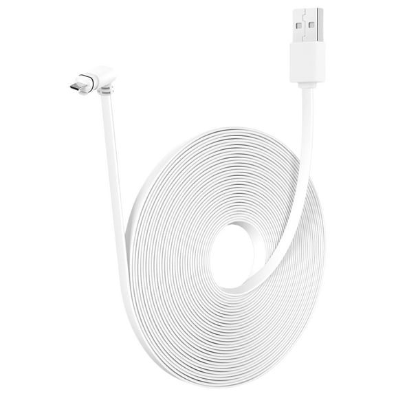 32.8ft/10m Weatherproof Camera Charger USB Outdoor Long Charging Cable Right Angled USB Power Cable Easy to Use
