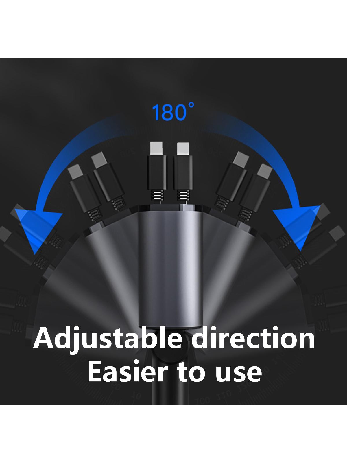Retractable Car Charger USB C Car Charger Adapter Car Charger Fast Charging Converter for Men Women Car Accessories