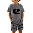 thumbnail image 3 of Hienoo Big Boys Casual Outfits Dinosaur Print Short Sleeve T-Shirt Shorts Set, Sizes 9-10Y, 3 of 3