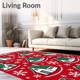 thumbnail image 2 of ODIKA 4'x6' Machine Washable Non-Slip Area Rug, Winter Snowflake Cottage Welcome Frosted Village House Doormat High Traffic Rug with Pad, Red, 747167, 2 of 8