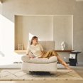 thumbnail image 4 of NOUHAUS Swivel Gray Fabric USB Charging Glider Recliner Rocking Function Nursery For Living Room, 4 of 10