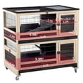 thumbnail image 4 of Aivituvin Outdoor Rabbit Hutch 2 Layer Bunny Cage Indoor-Brown, 4 of 9