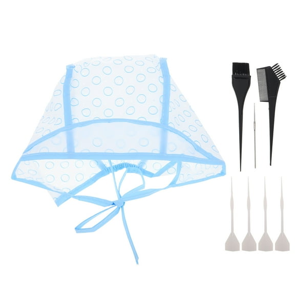 12pcs Hair Highlighting Cap Kit Adjustable Hair Dye Cap with Holes Highlighting Tool Kit Crochet Needle for Salon and Home Hairdressing Accessories