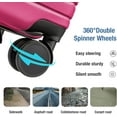 thumbnail image 5 of Carry On Luggage 22x14x9 Airline Approved Expandable Hardshell Carry On Suitcases with Wheels 20 Inch Suitcase with TSA Lock Lightweight Small Travel Luggage for Women Magenta, 5 of 7
