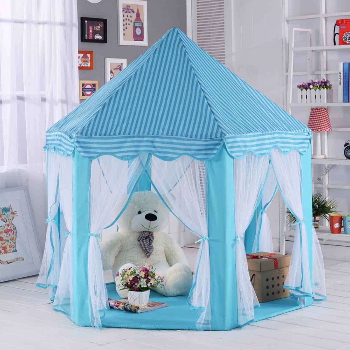 Prince Princess Kid Castle Play Tent Outdoor Indoor Portable Children Baby 