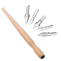 ORDDIART 6 Pen Poles Natural Wood Color Quill Signing Pen for Calligraphy Enthusiasts