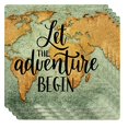 thumbnail image 2 of Monarque Ceramic Drink Coasters, Set of Four (Let The Adventure Begin), 2 of 4