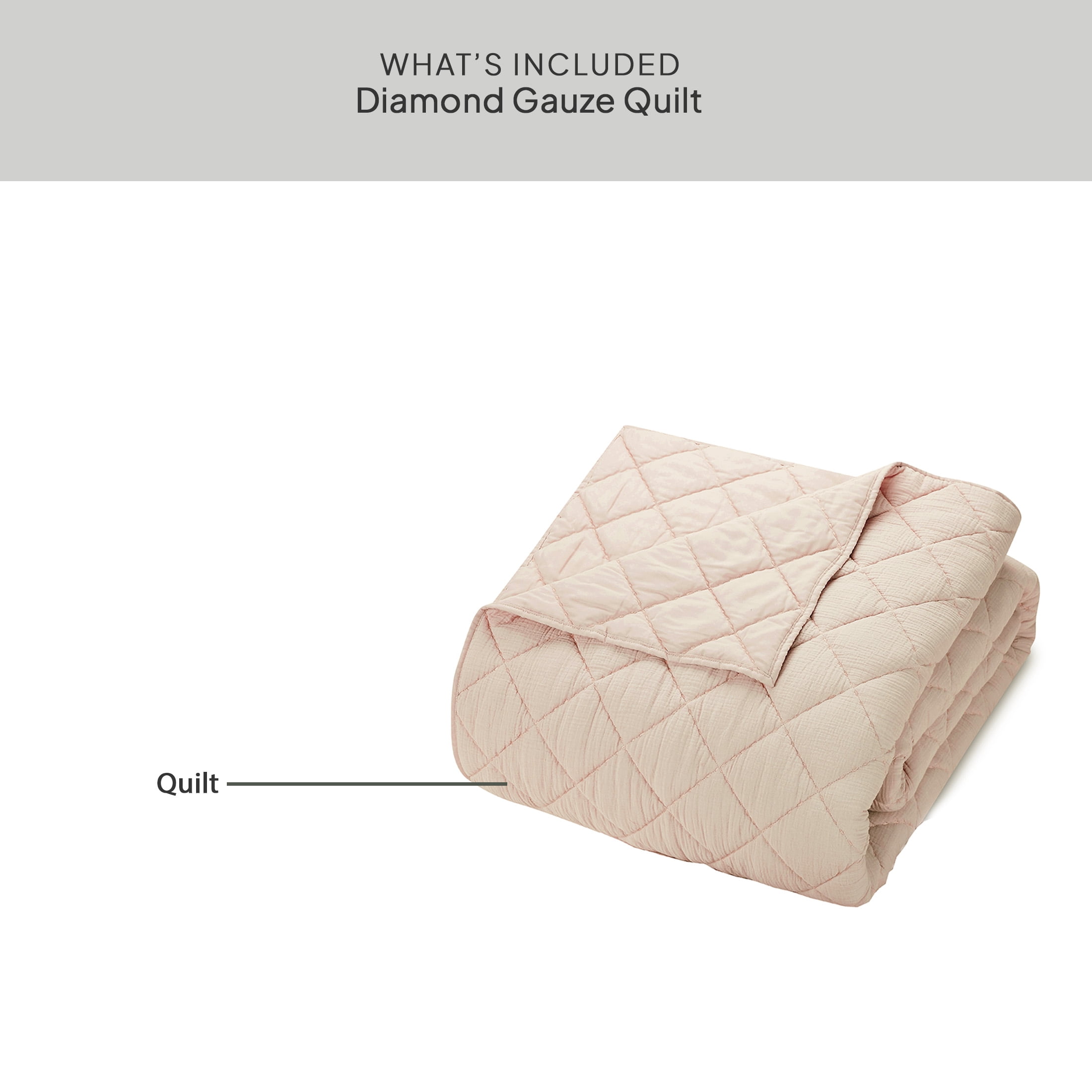 Better Homes & Gardens Diamond Gauze Quilt, King, Beige Bedding