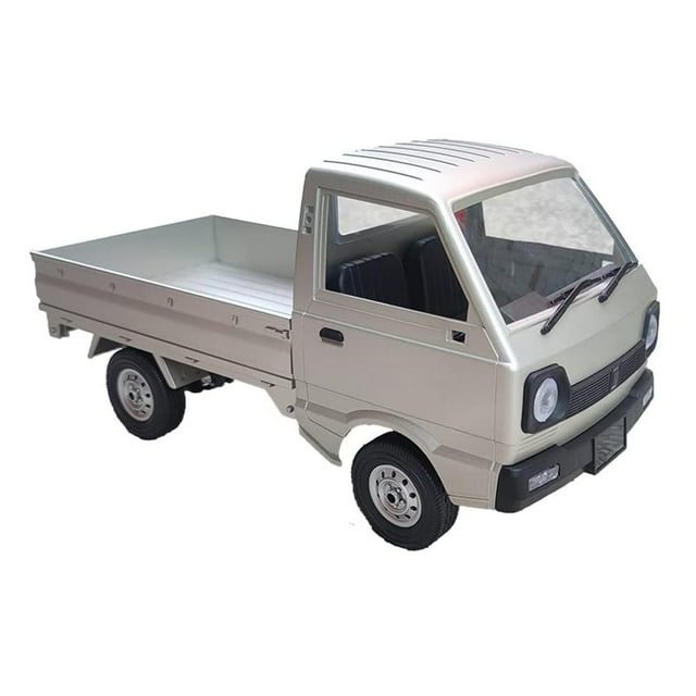 WPL D12 Voiture RC 1/10 Voiture Télécommandée RTR Voiture de Drift RC à l'Échelle Complète 2.4Ghz Camionnettes Tout-Terrain et Remorque Véhicule de Course RC Véhicule d'Escalade Modèle Haute Vitesse Jouets Argent