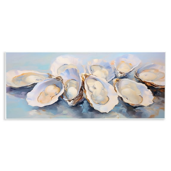 Stupell Industries Aquatic Oyster Bunch Nautical & Beach Painting Unframed Art Print Wall Art, 17 x 7