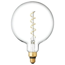 Case of 4 GE Globe LED Vintage Light Bulb, Spiral G63 Clear Glass LED Edison Bulb, 6.5-Watt